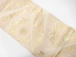 アンティーク　今田機業店製　切りばめ風　華紋織り出し袋帯（材料）